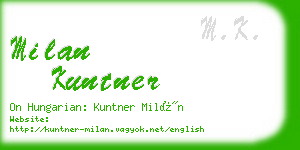 milan kuntner business card